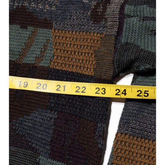 Vintage Grandpa Sweater Adult Large b.g.day Merino Wool Knit Pullover Patchwork - Picture 12 of 12